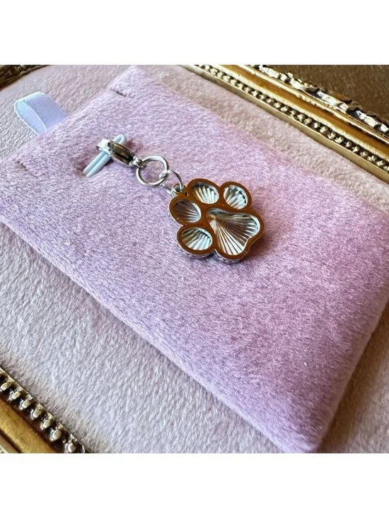 Paw Print Stainless Steel Pendant Charm With Lobster Clasp - Waterproof - Picture 7 of 12